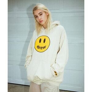 Authentic EUC Drew House Mascot Hoodie Chalk White Smiley Face Logo M Pullover